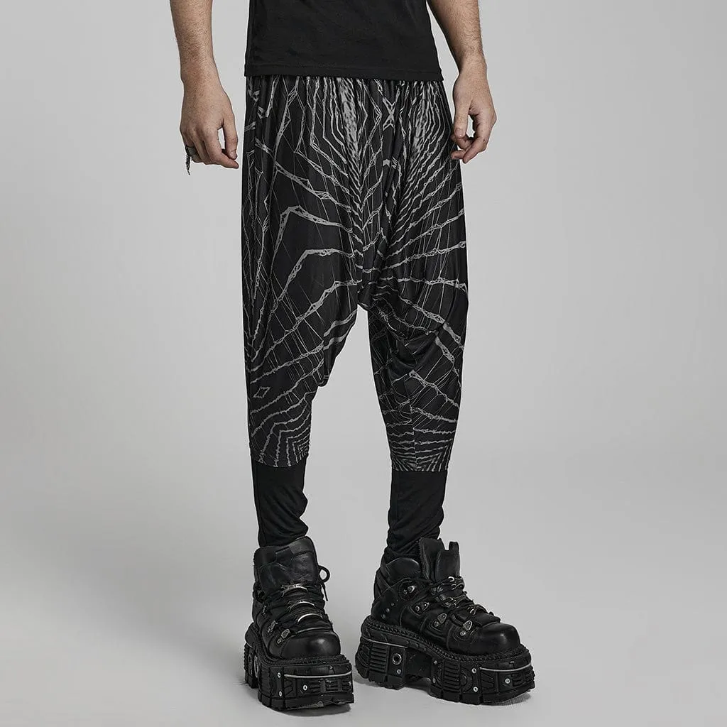 Men's Punk Halo Printed Sagging Pants