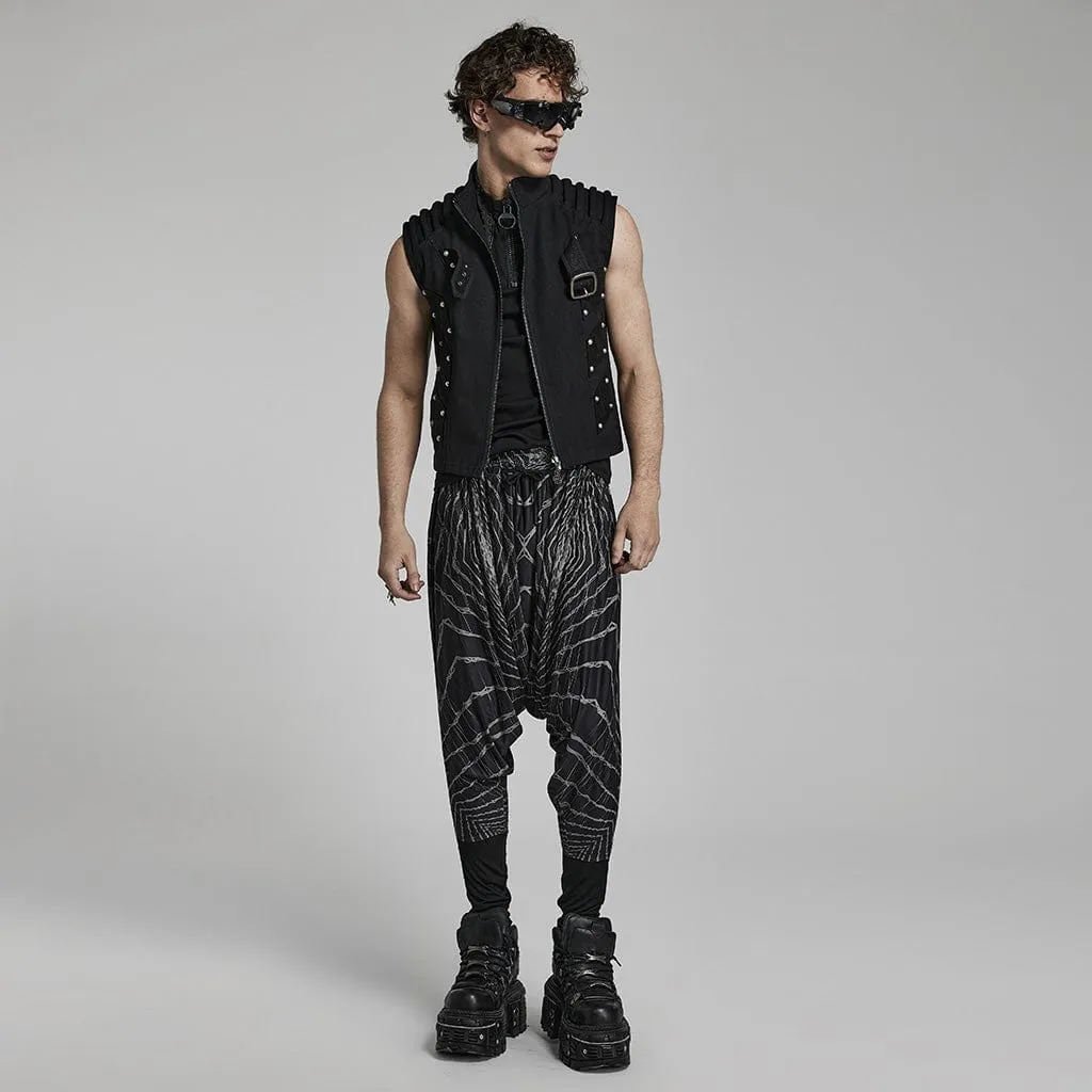 Men's Punk Halo Printed Sagging Pants