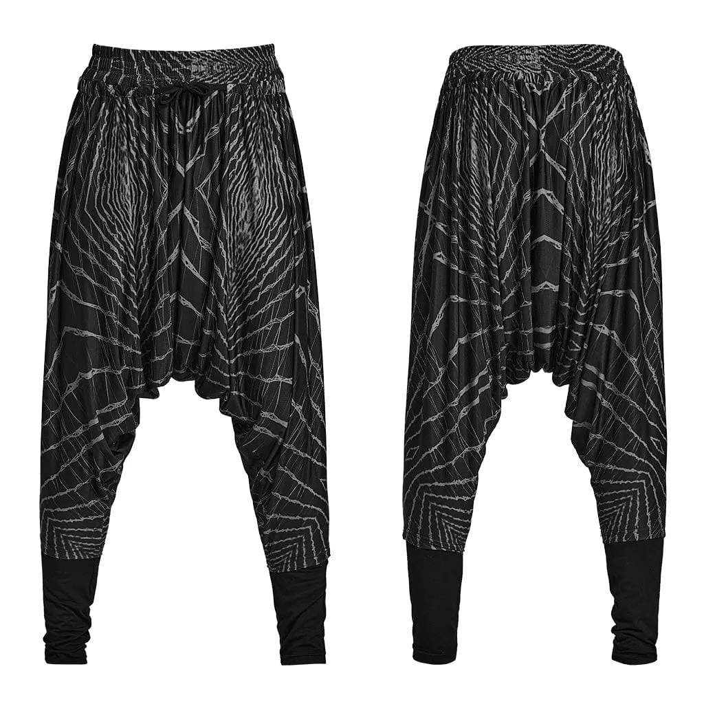 Men's Punk Halo Printed Sagging Pants