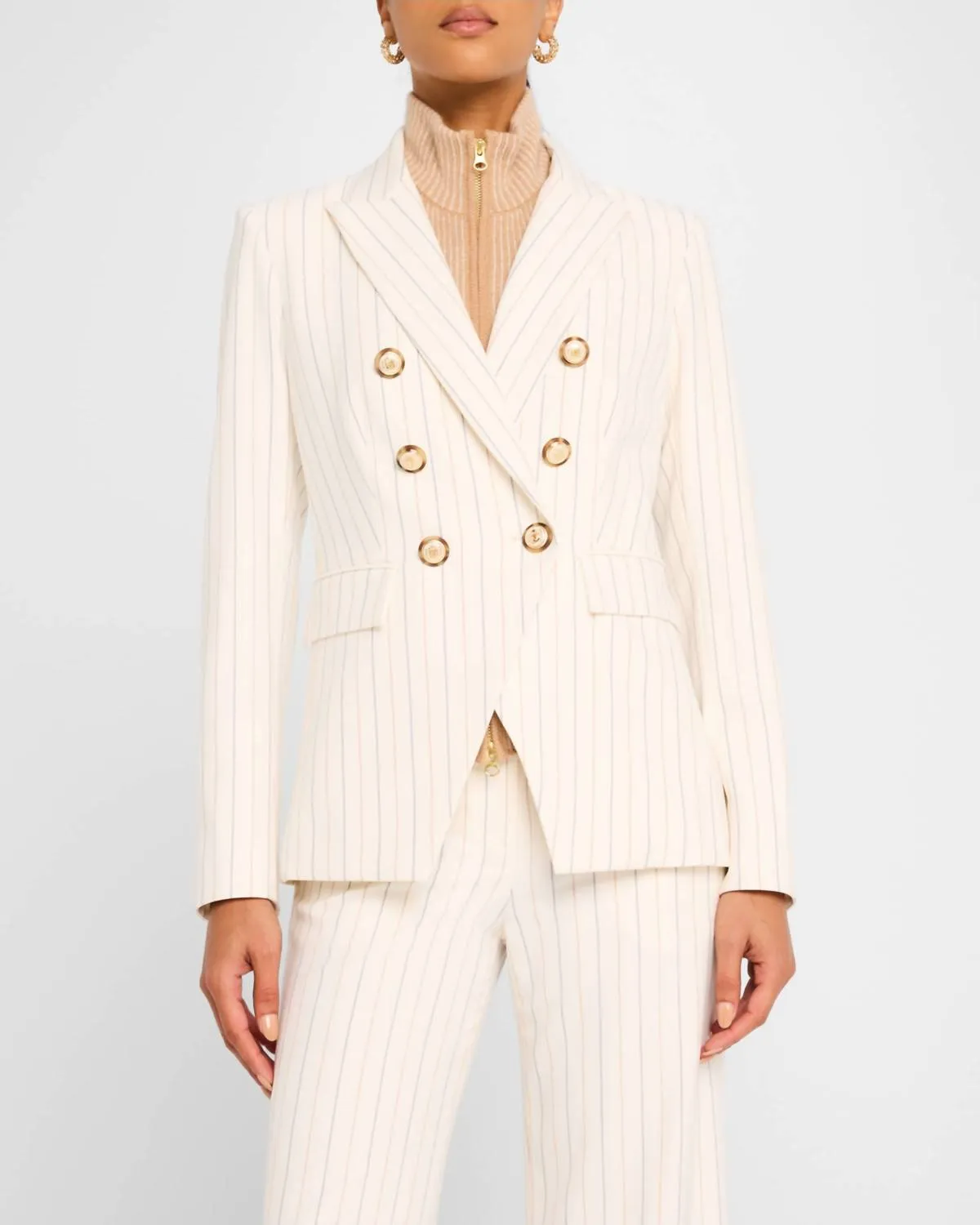 Miller Pinstripe Dickey Jacket In Dove