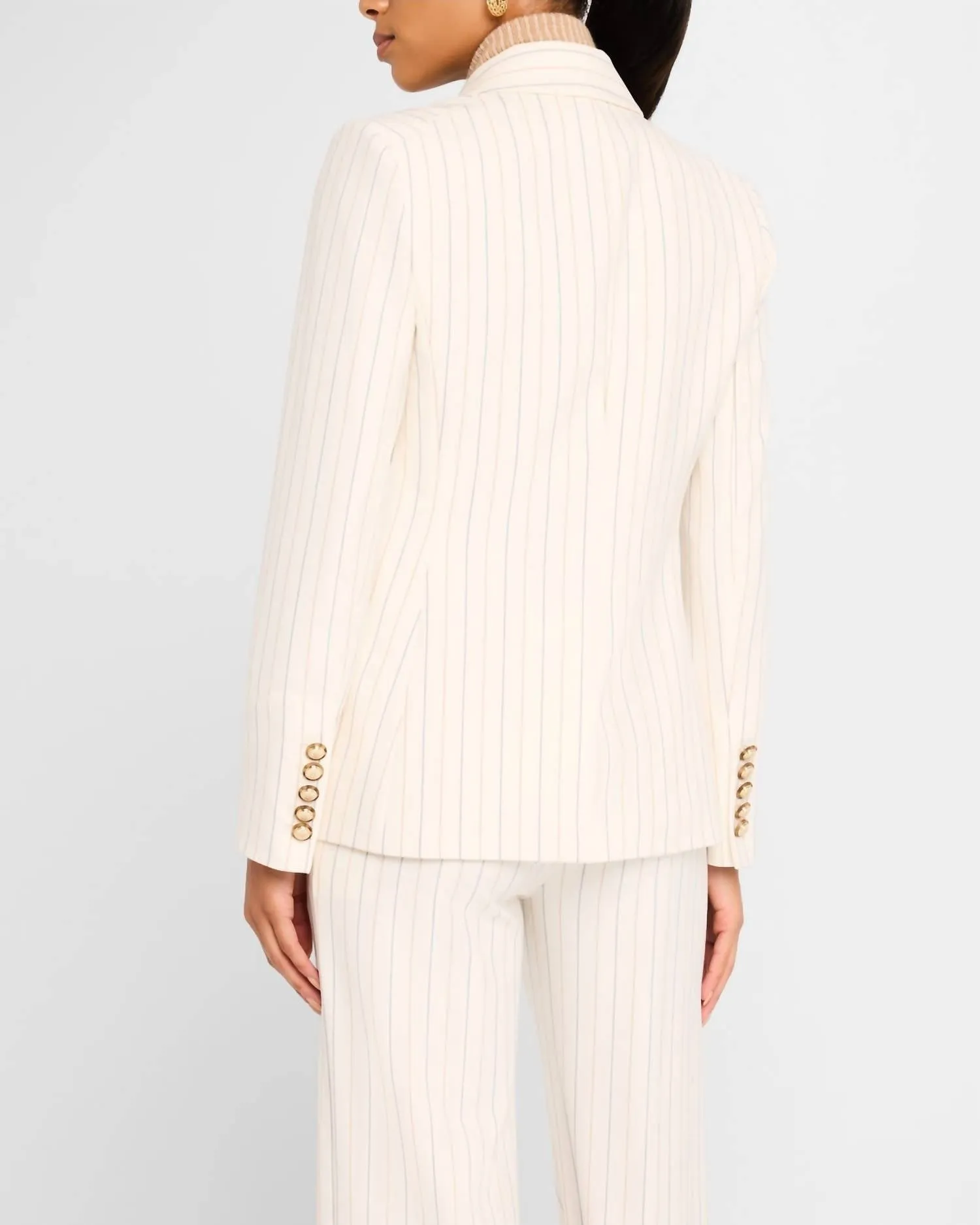 Miller Pinstripe Dickey Jacket In Dove