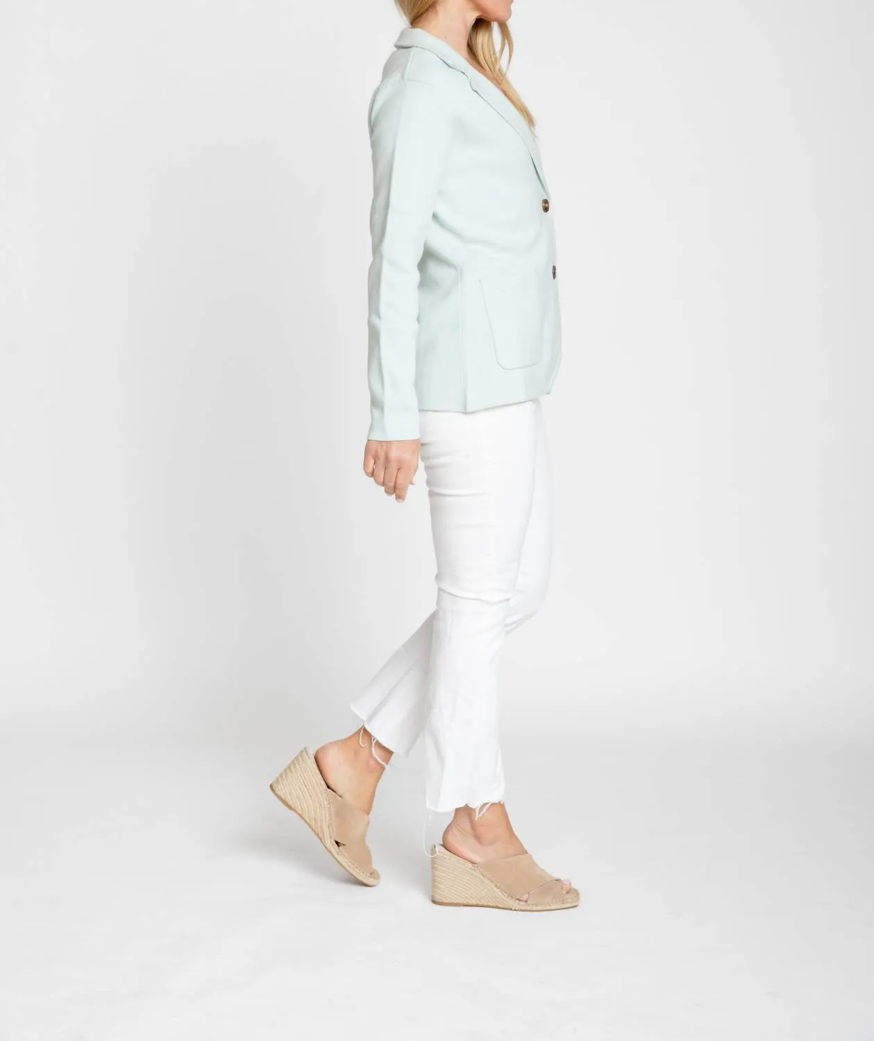 Milly Knit Blazer In Mist