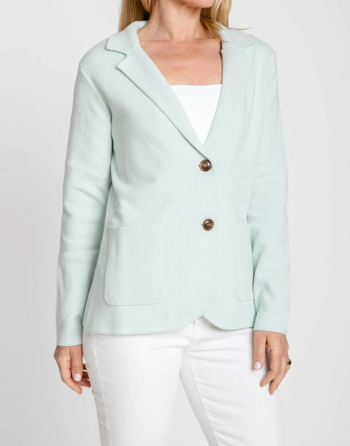 Milly Knit Blazer In Mist