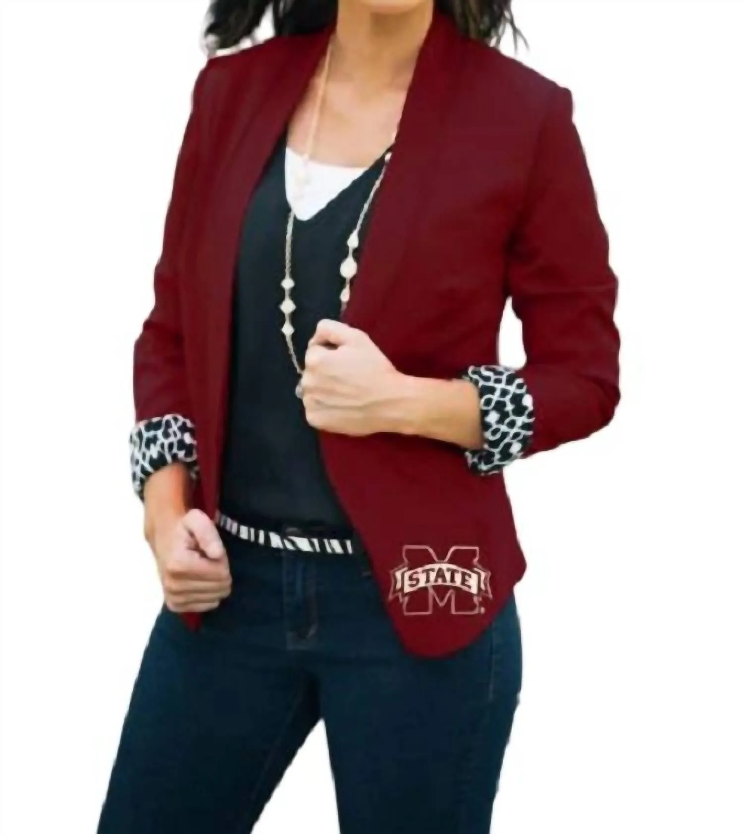 Mississippi State University Ikat Logo Blazer In Red