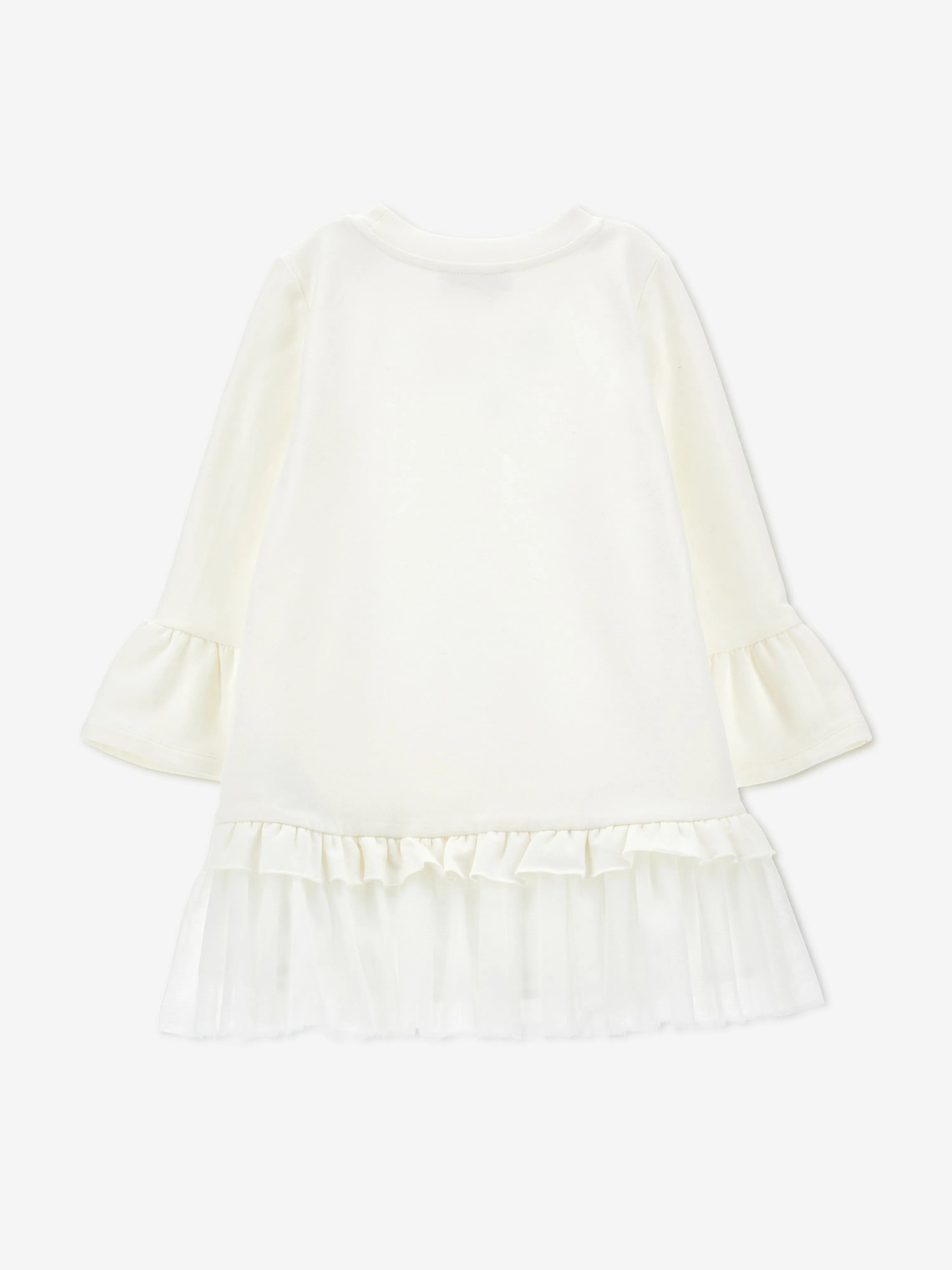 Monnalisa Girls Elsa Jersey Dress In Ivory