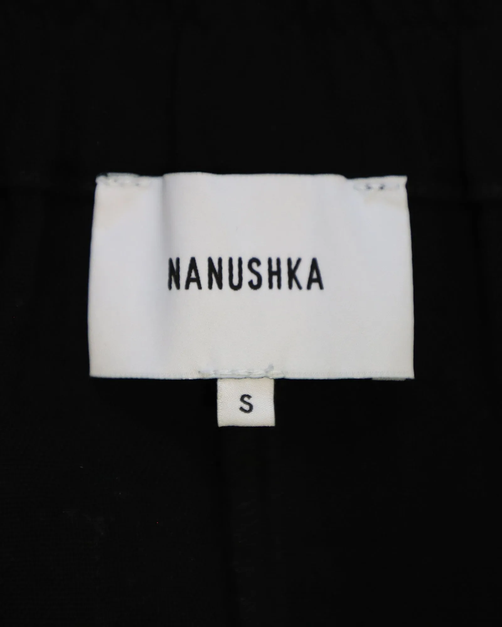 Nanushka Wide Leg Trousers with Belt in Black Triacetate