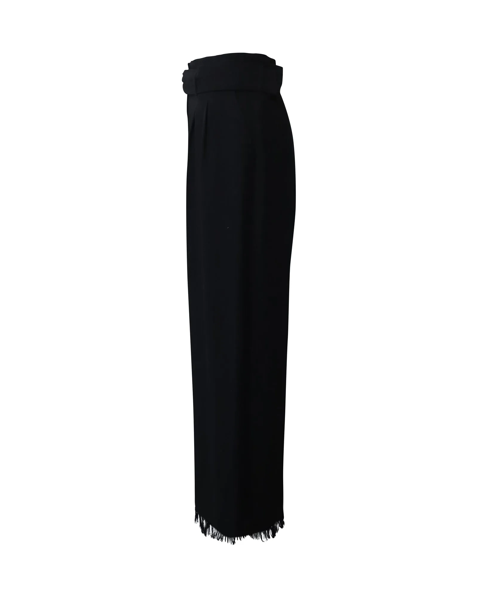 Nanushka Wide Leg Trousers with Belt in Black Triacetate