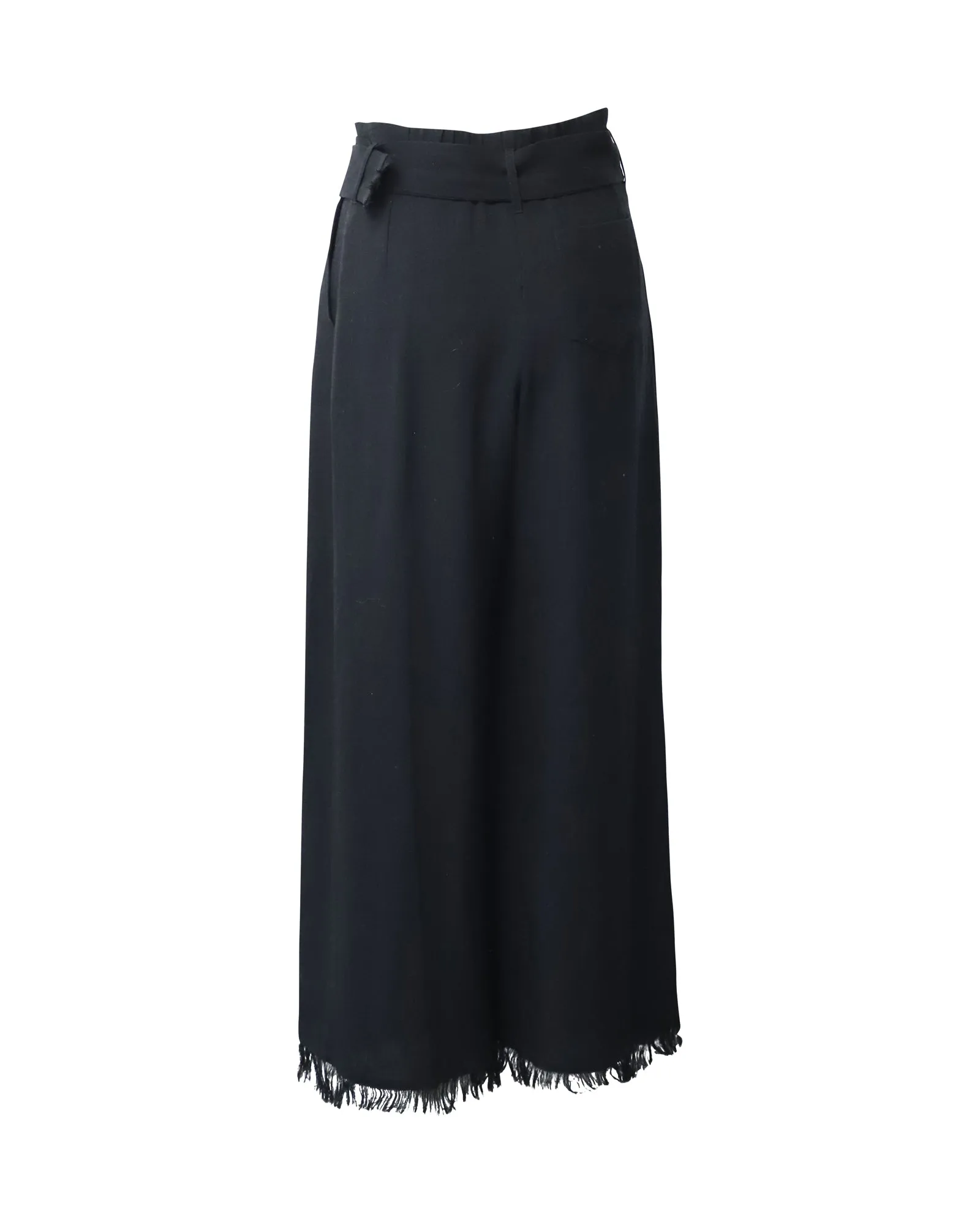 Nanushka Wide Leg Trousers with Belt in Black Triacetate
