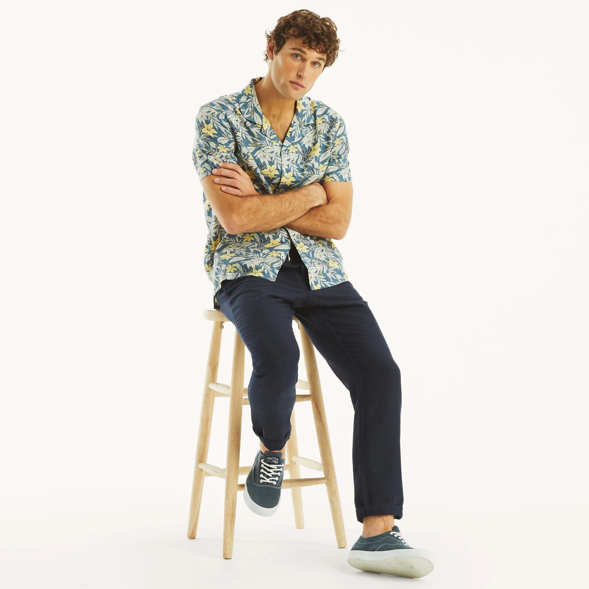 Nautica Mens Linen Drawstring Pant