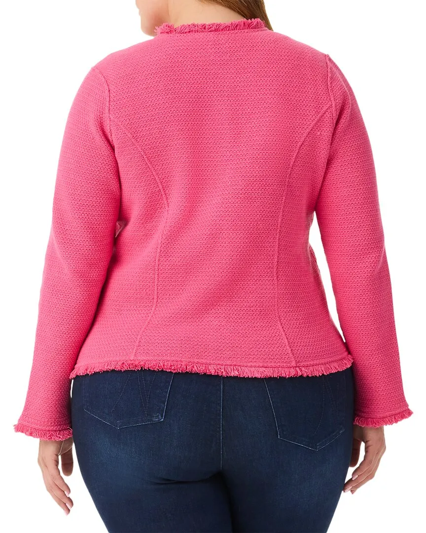 NIC ZOE Plus Utility Fringe Mix Knit Jacket