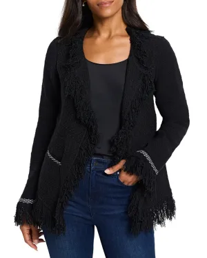 NIC ZOE Statement Fringe Mix Knit Jacket