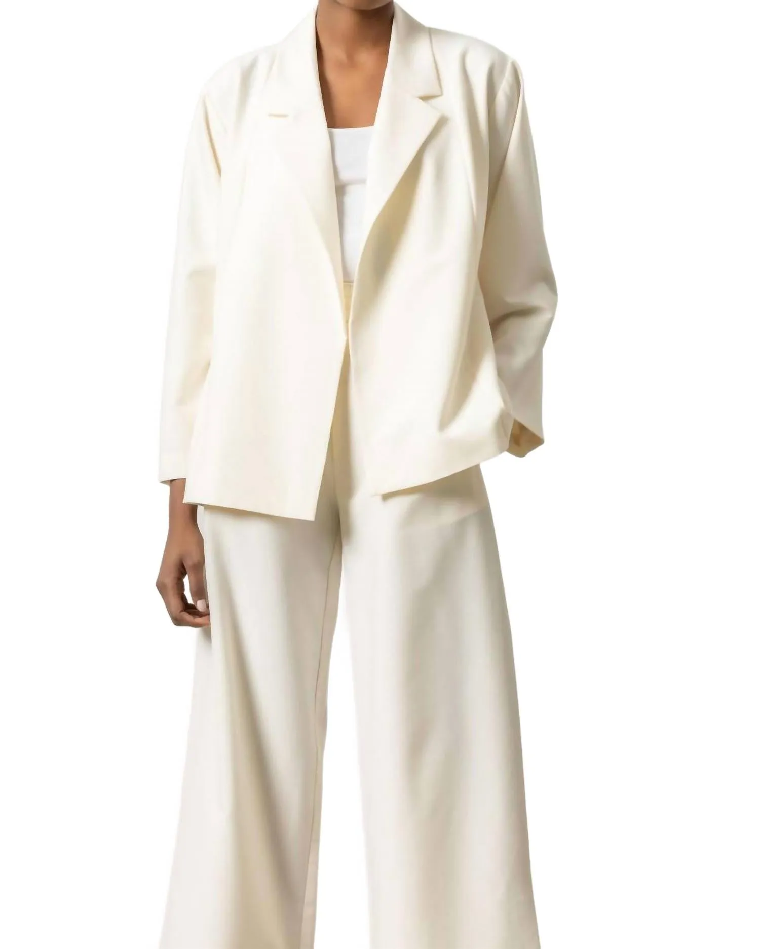 Notch Collar Blazer In Winter White