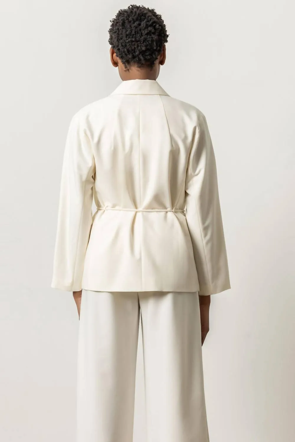 Notch Collar Blazer In Winter White