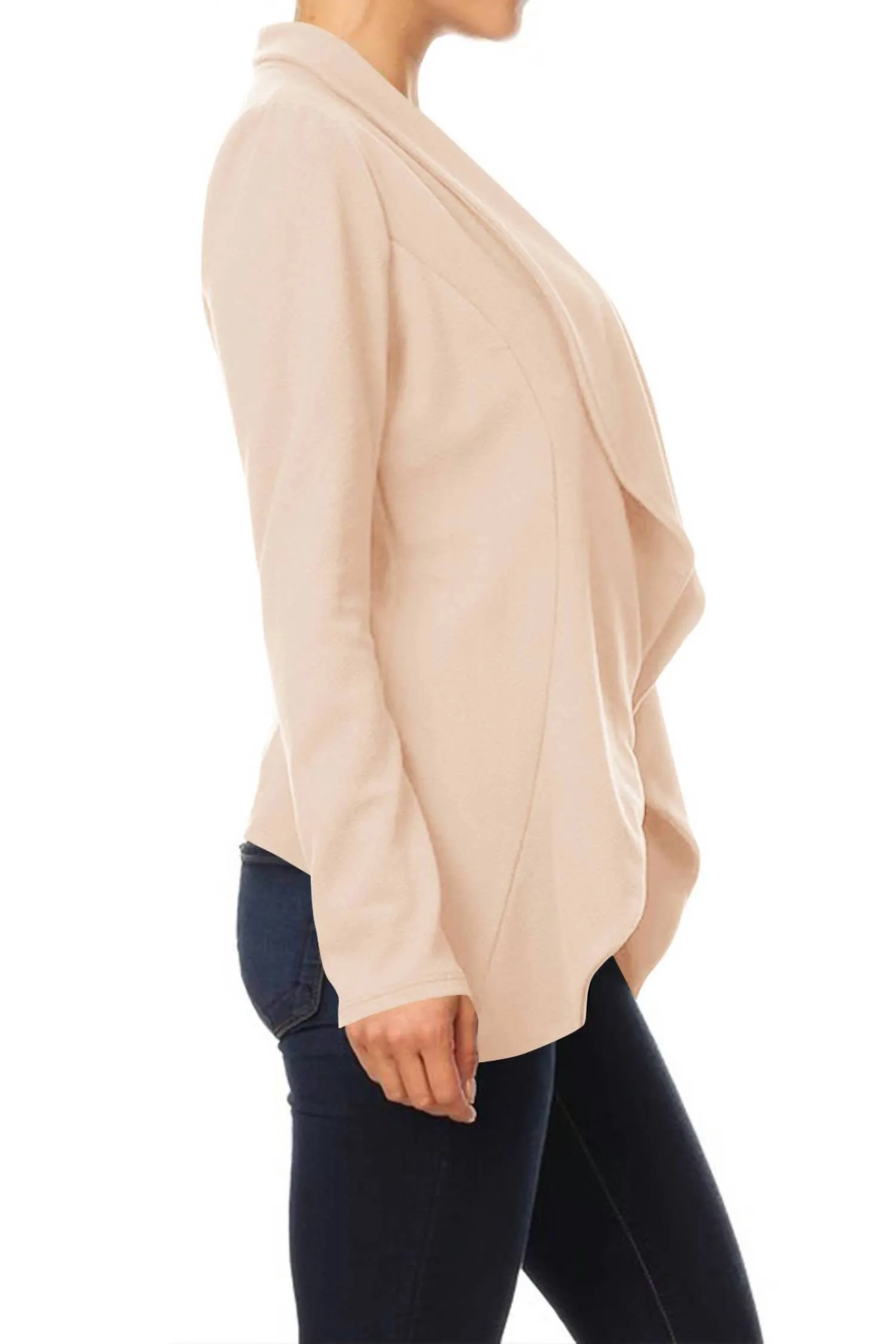 Open Front Blazer In Khaki