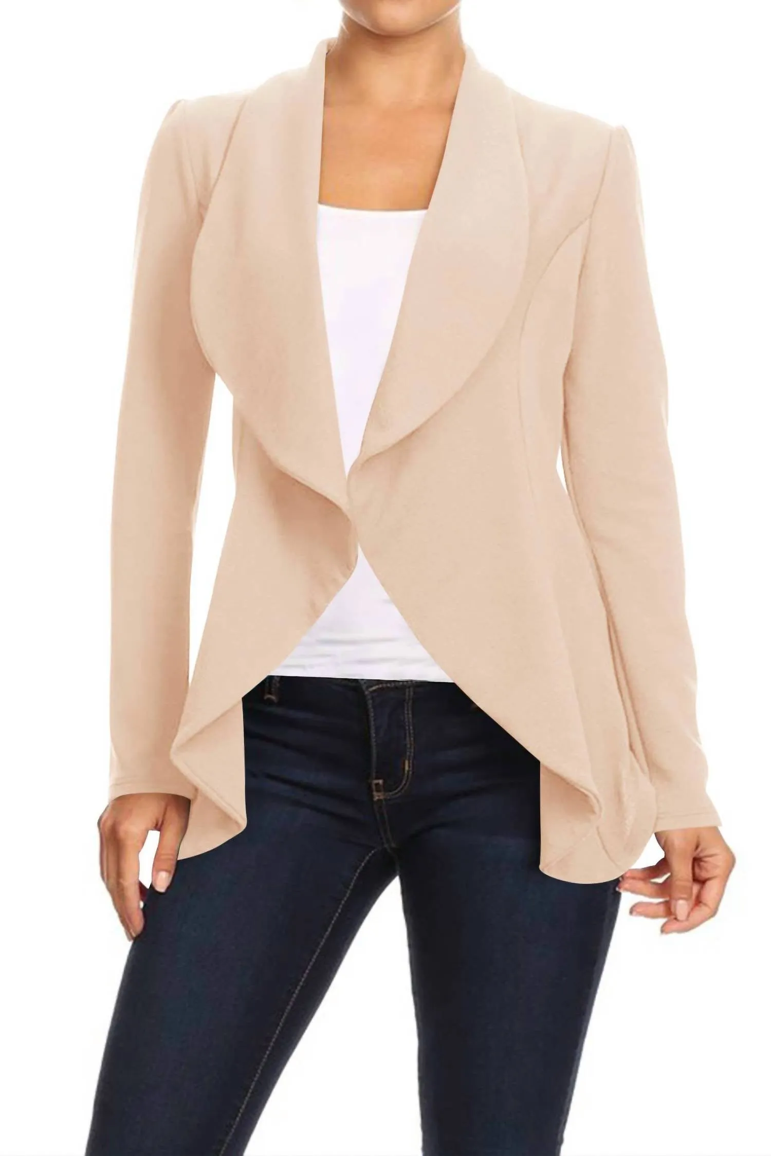 Open Front Blazer In Khaki