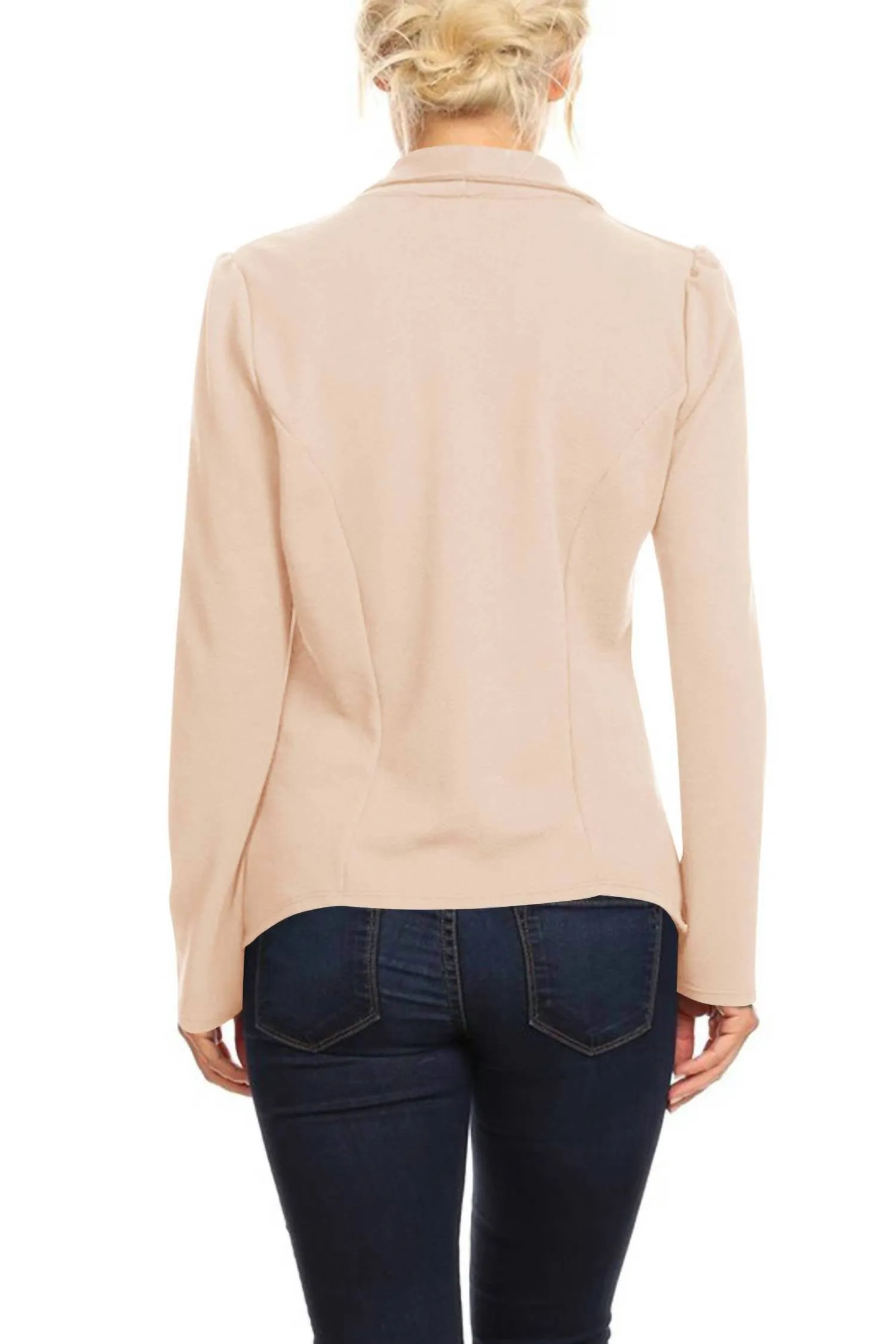 Open Front Blazer In Khaki