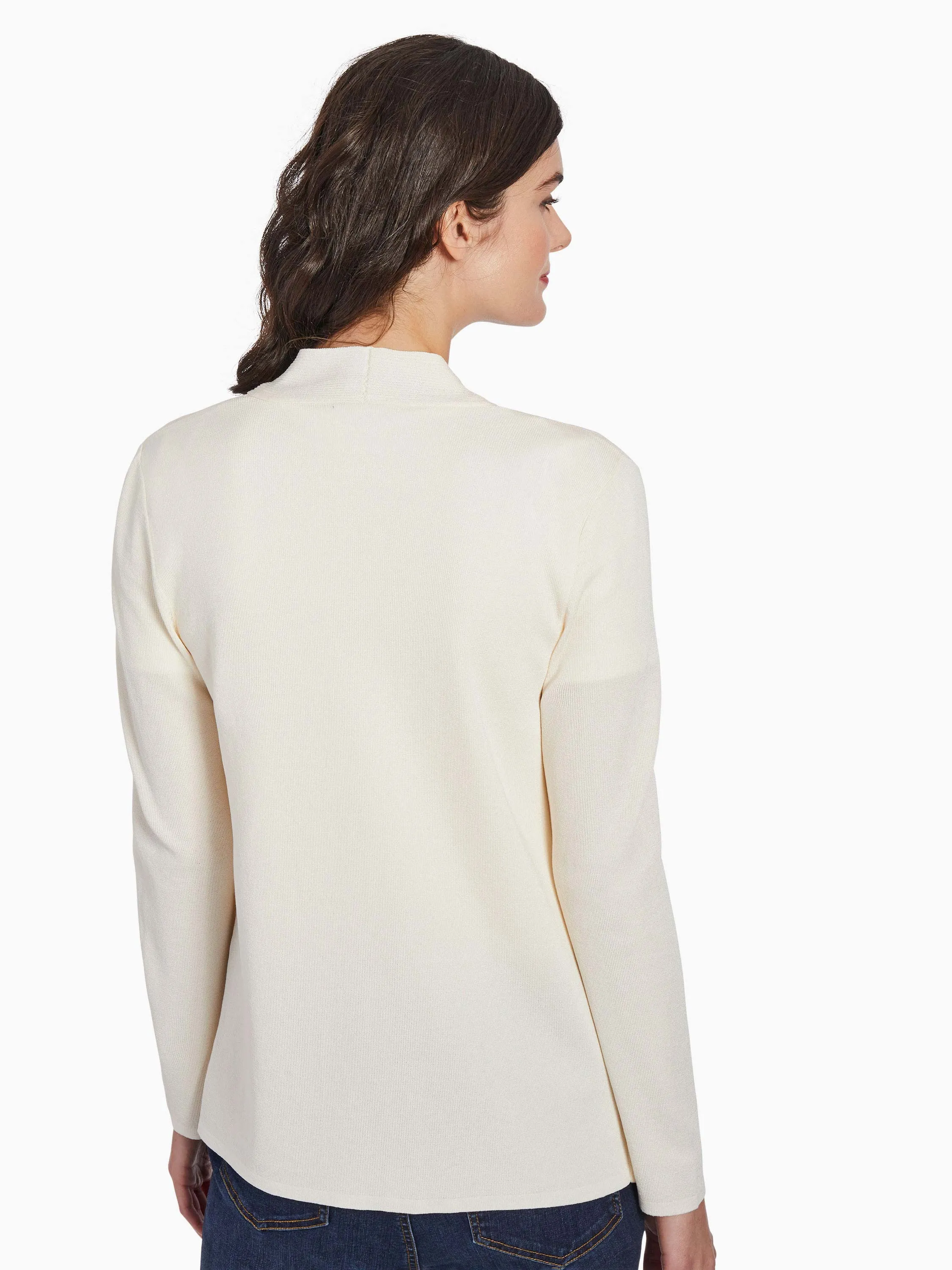 Open Front Ribbed Icon Cardigan