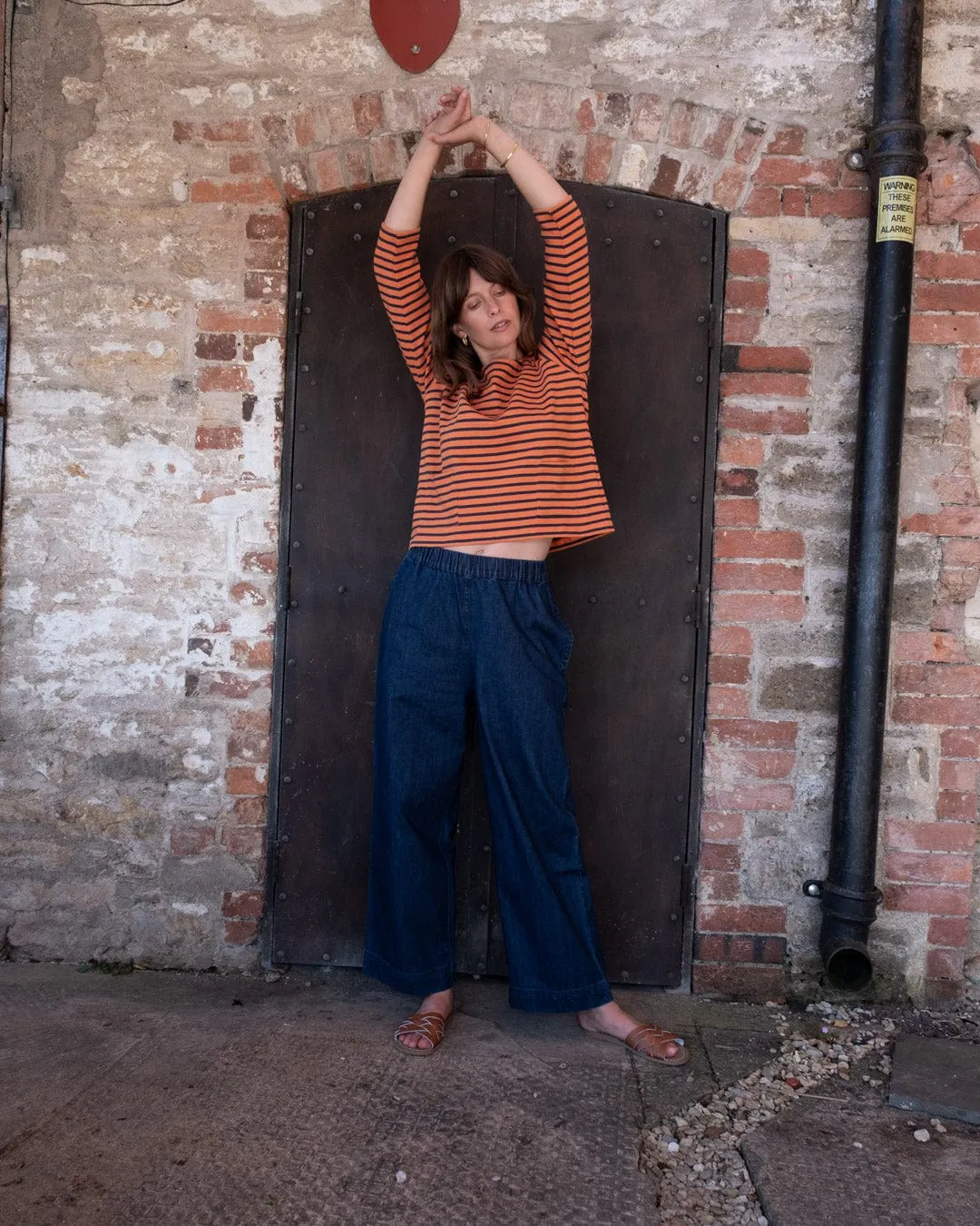 Orla Women's Cotton Trousers | Blue Denim