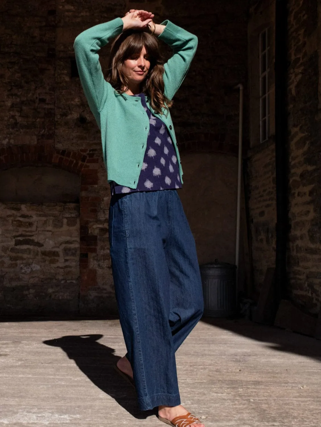 Orla Women's Cotton Trousers | Blue Denim