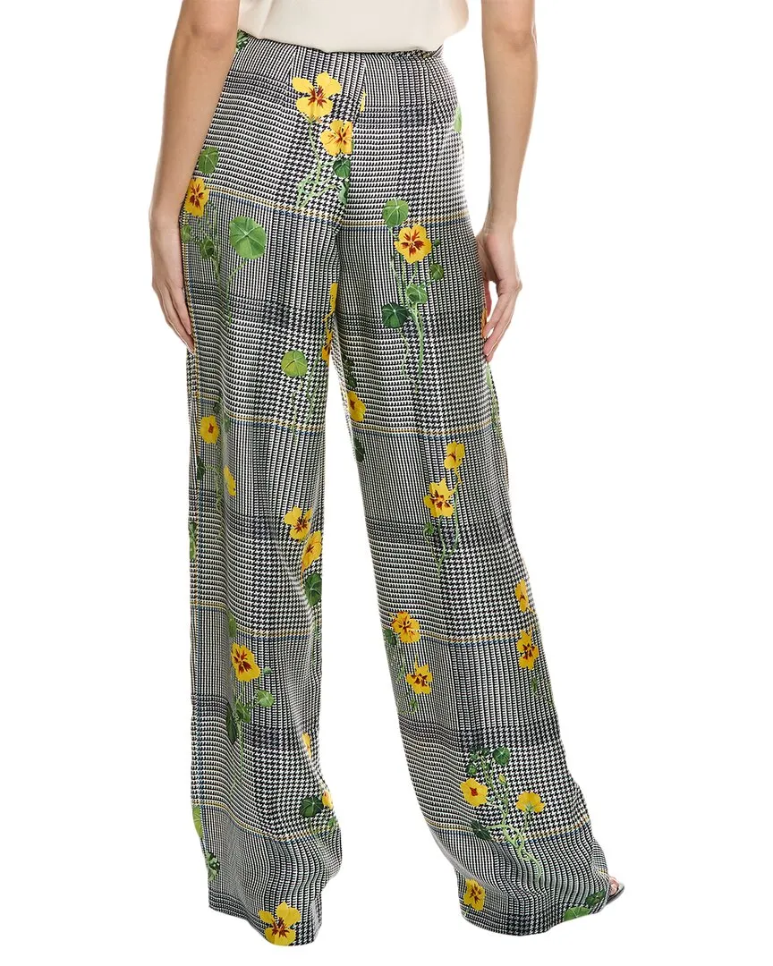 Oscar de la Renta Wide Leg Silk Trouser