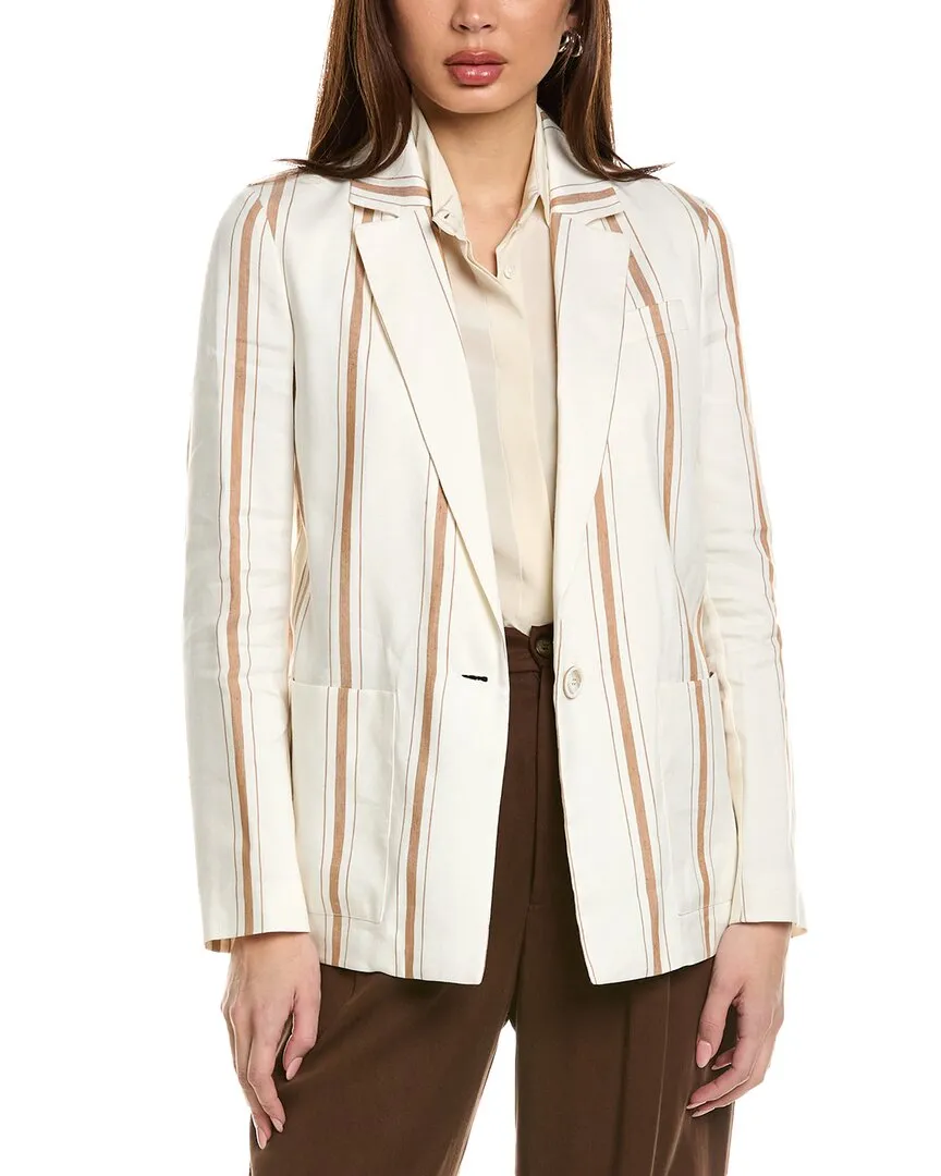 Piazza Sempione Linen & Silk-Blend Blazer