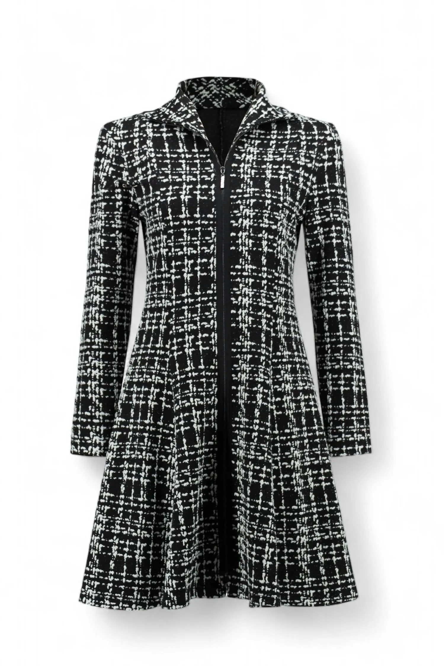Plaid Coat In Black & White