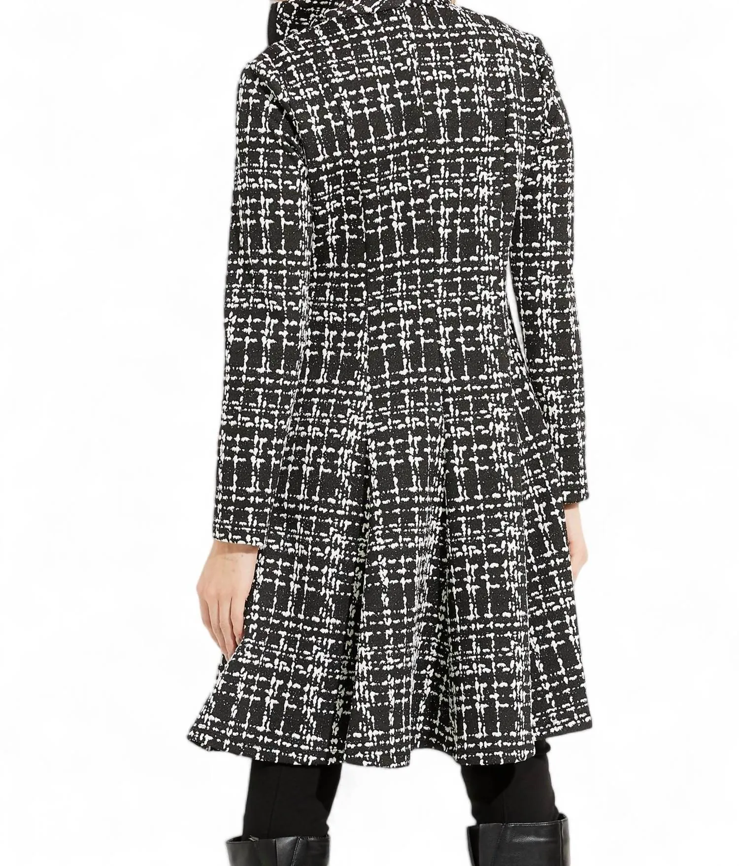 Plaid Coat In Black & White