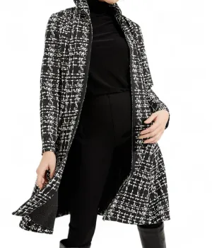 Plaid Coat In Black & White