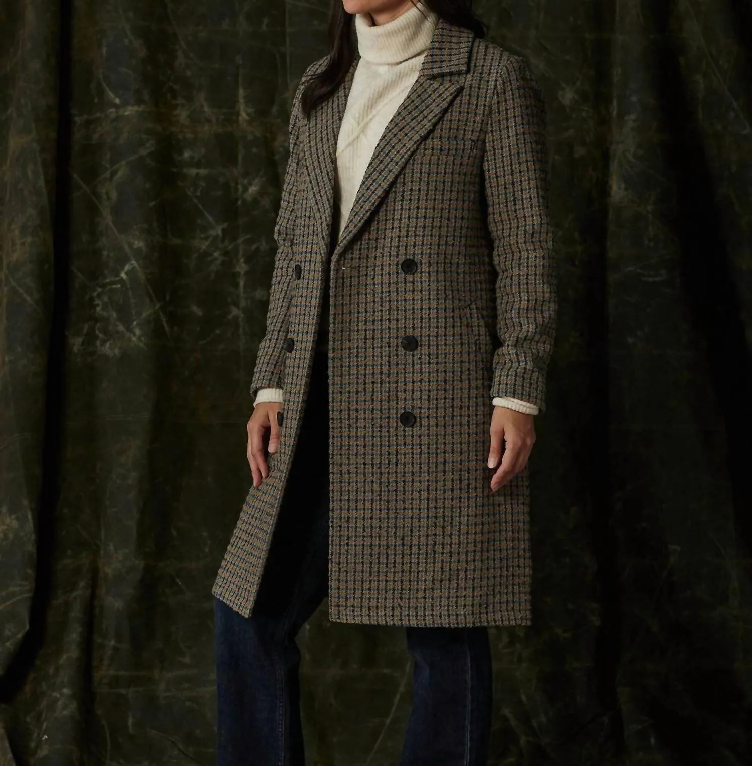Pop Coat In Houndstooth Multi