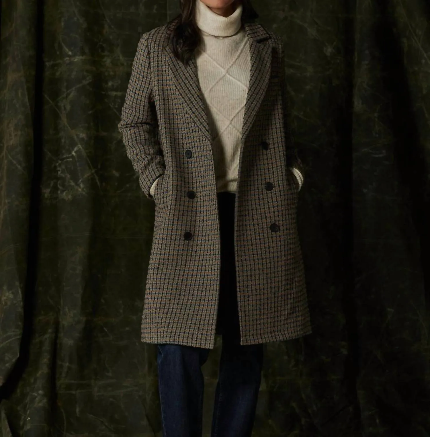 Pop Coat In Houndstooth Multi