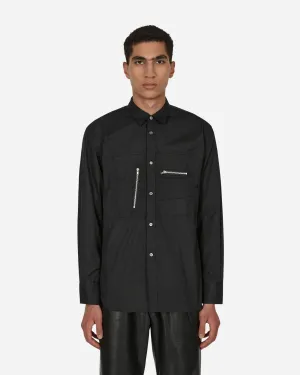 Poplin Zip Shirt Black