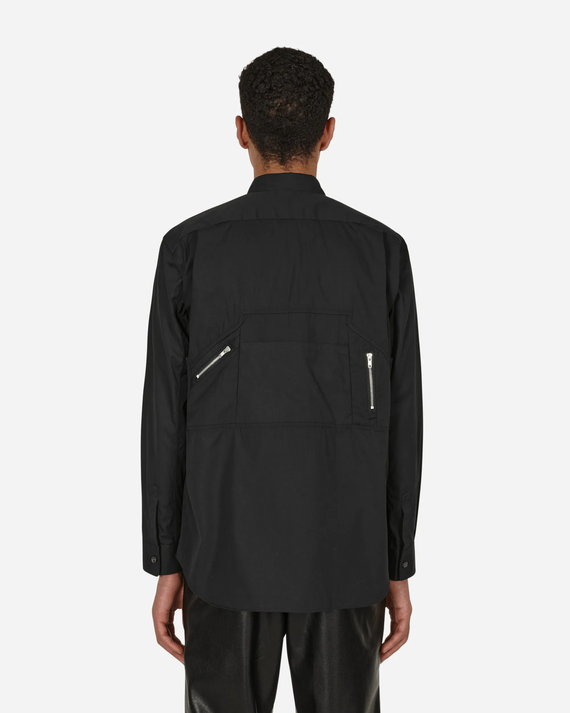 Poplin Zip Shirt Black