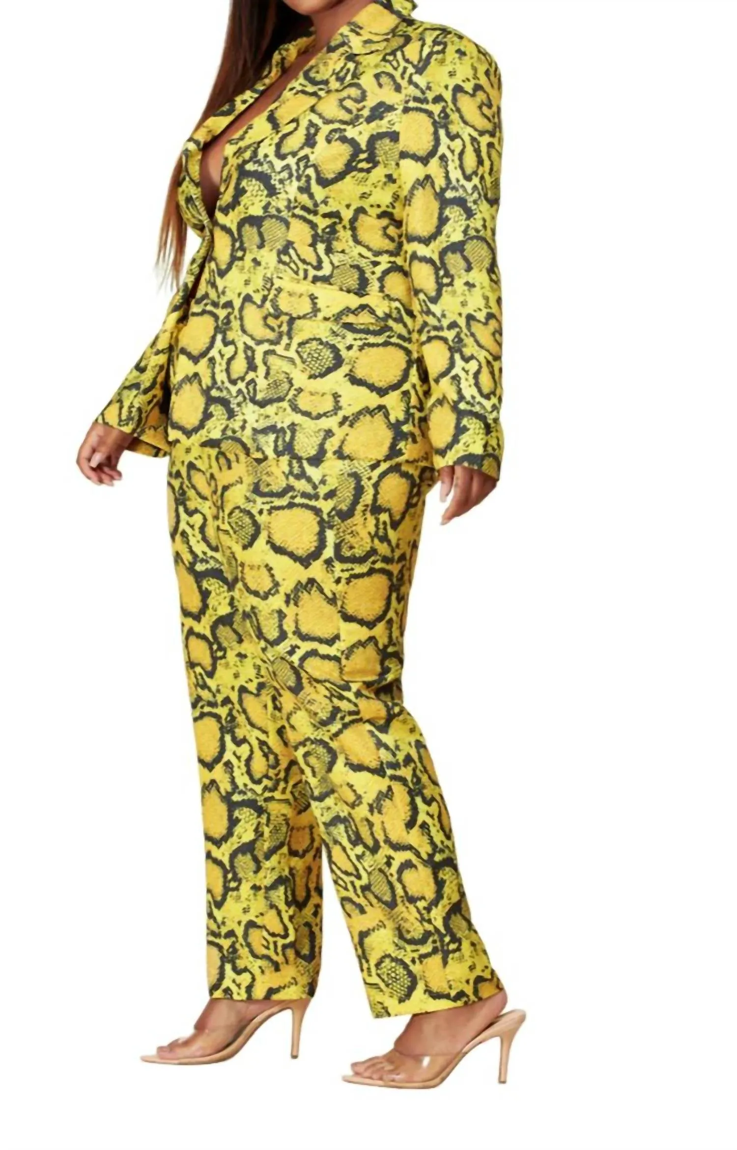 Python Pant Set In Yellow
