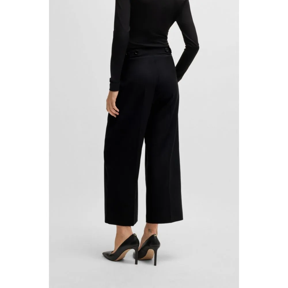 Regular-fit high-waisted trousers in wool