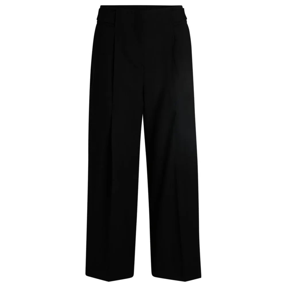 Regular-fit high-waisted trousers in wool