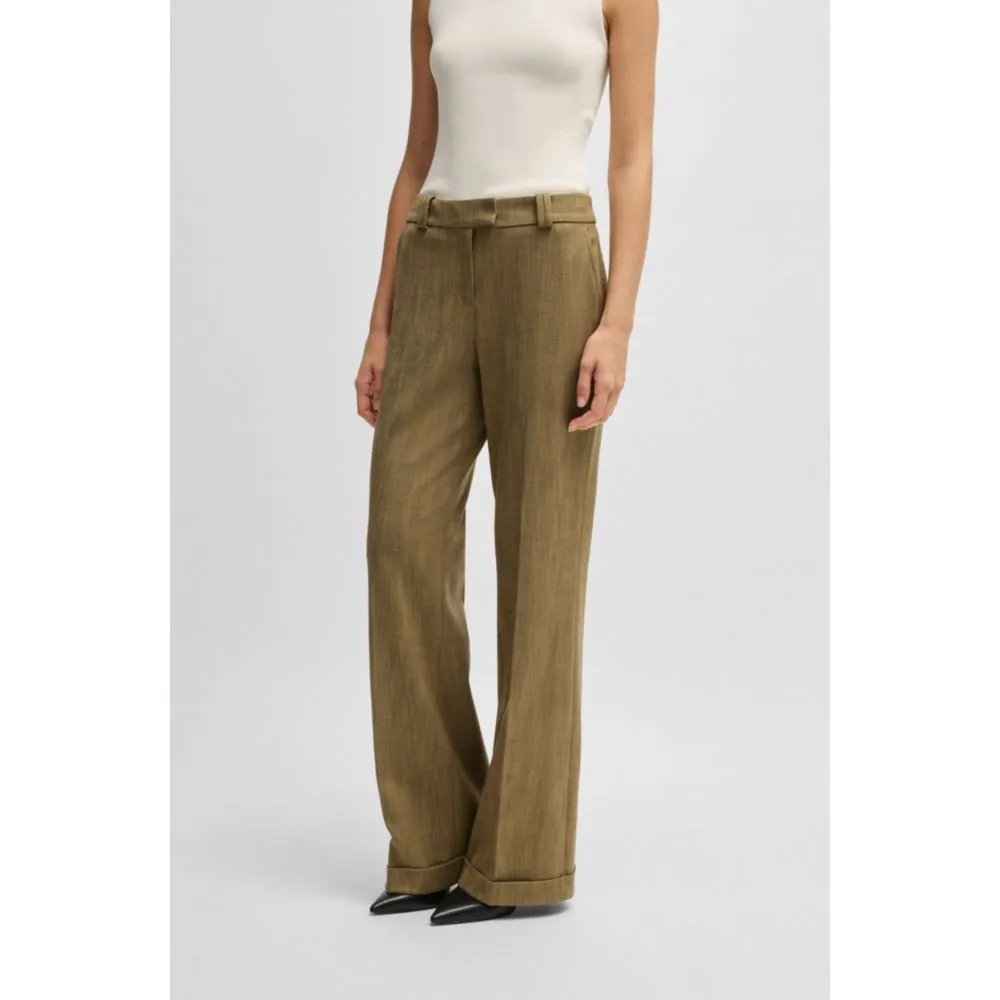 Regular-fit trousers in herringbone stretch fabric