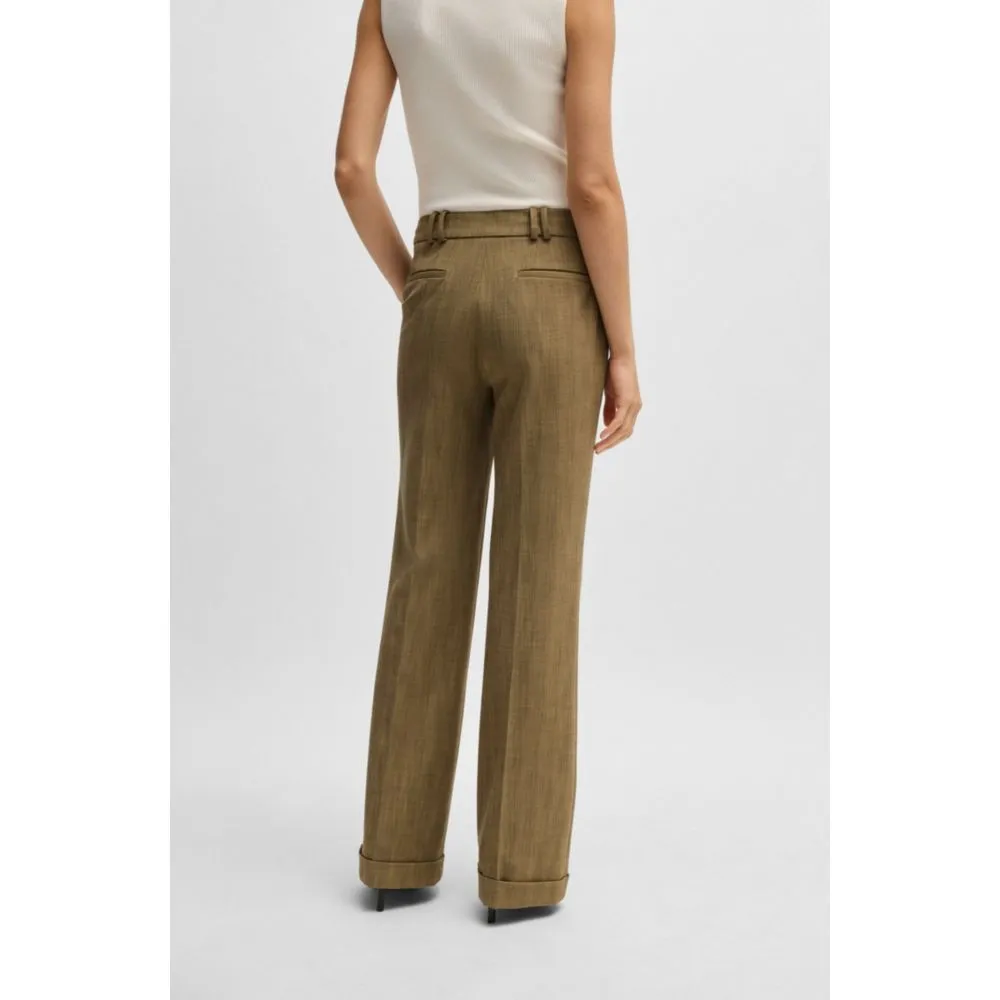 Regular-fit trousers in herringbone stretch fabric