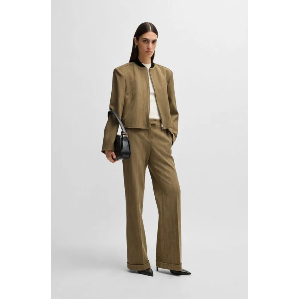 Regular-fit trousers in herringbone stretch fabric