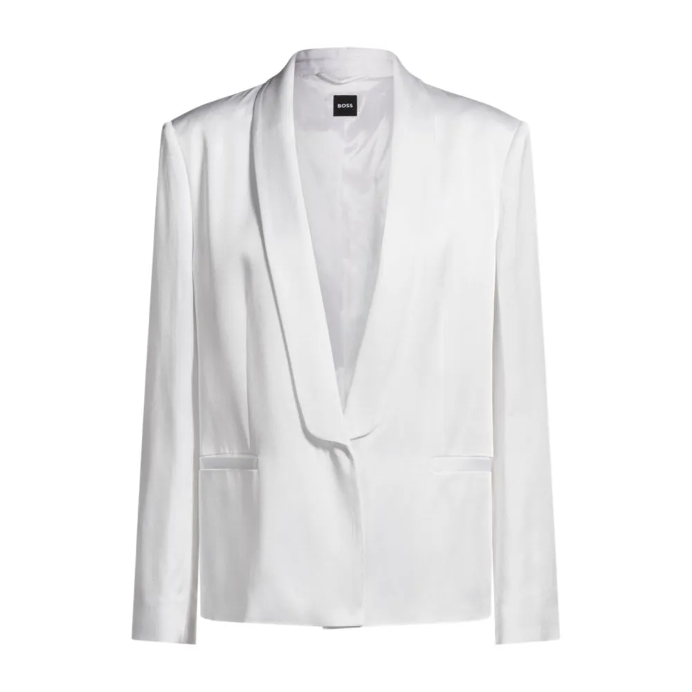 Relaxed-fit blazer with shawl lapels