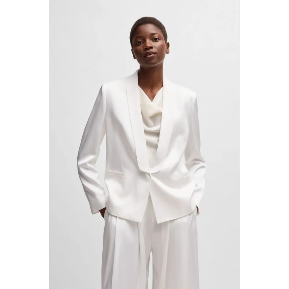 Relaxed-fit blazer with shawl lapels
