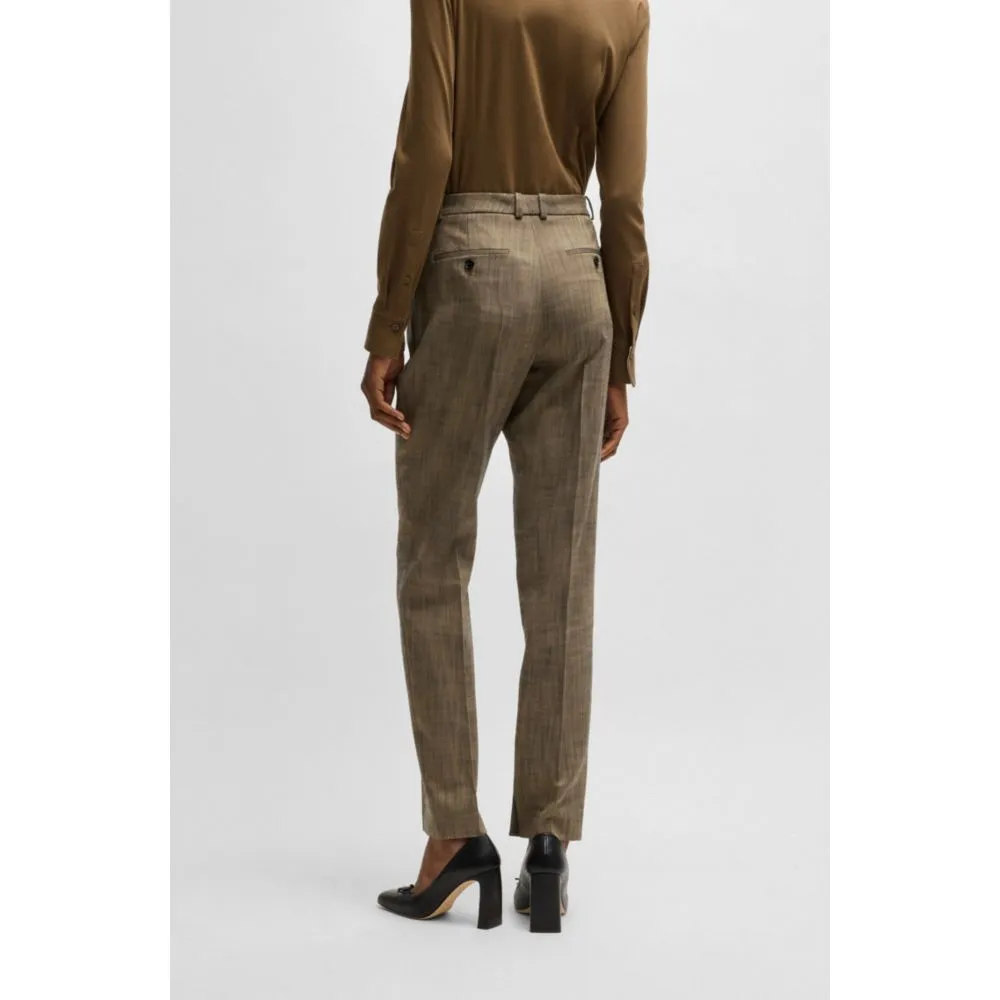 Relaxed-fit trousers in melange stretch sharkskin fabric