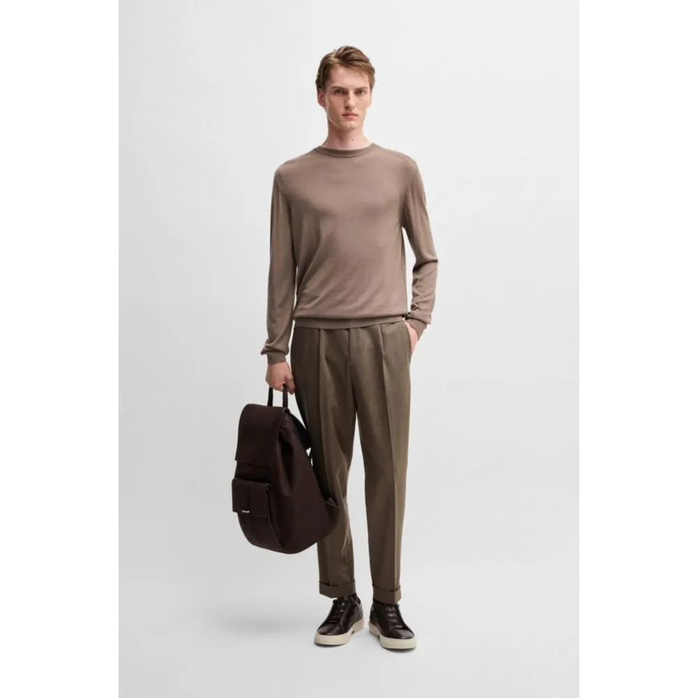 Relaxed-fit trousers in patterned virgin wool