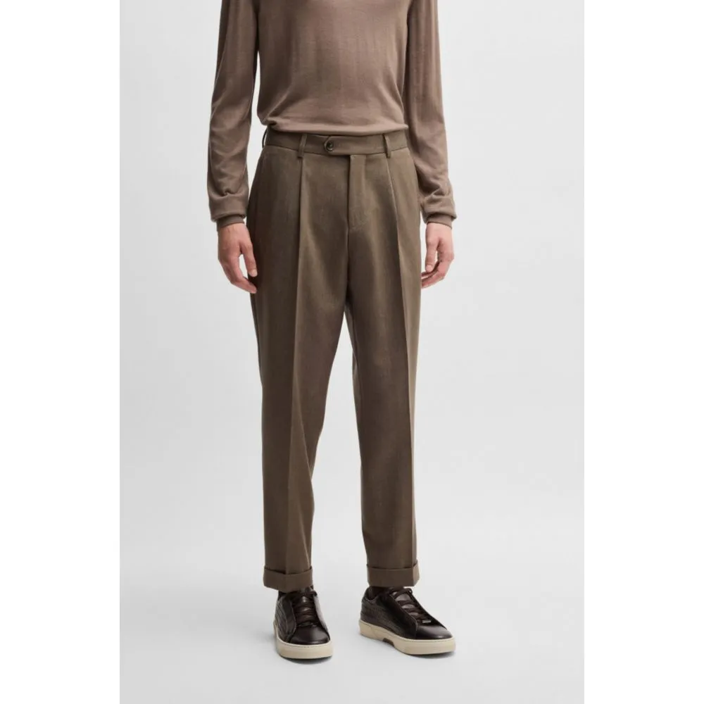 Relaxed-fit trousers in patterned virgin wool