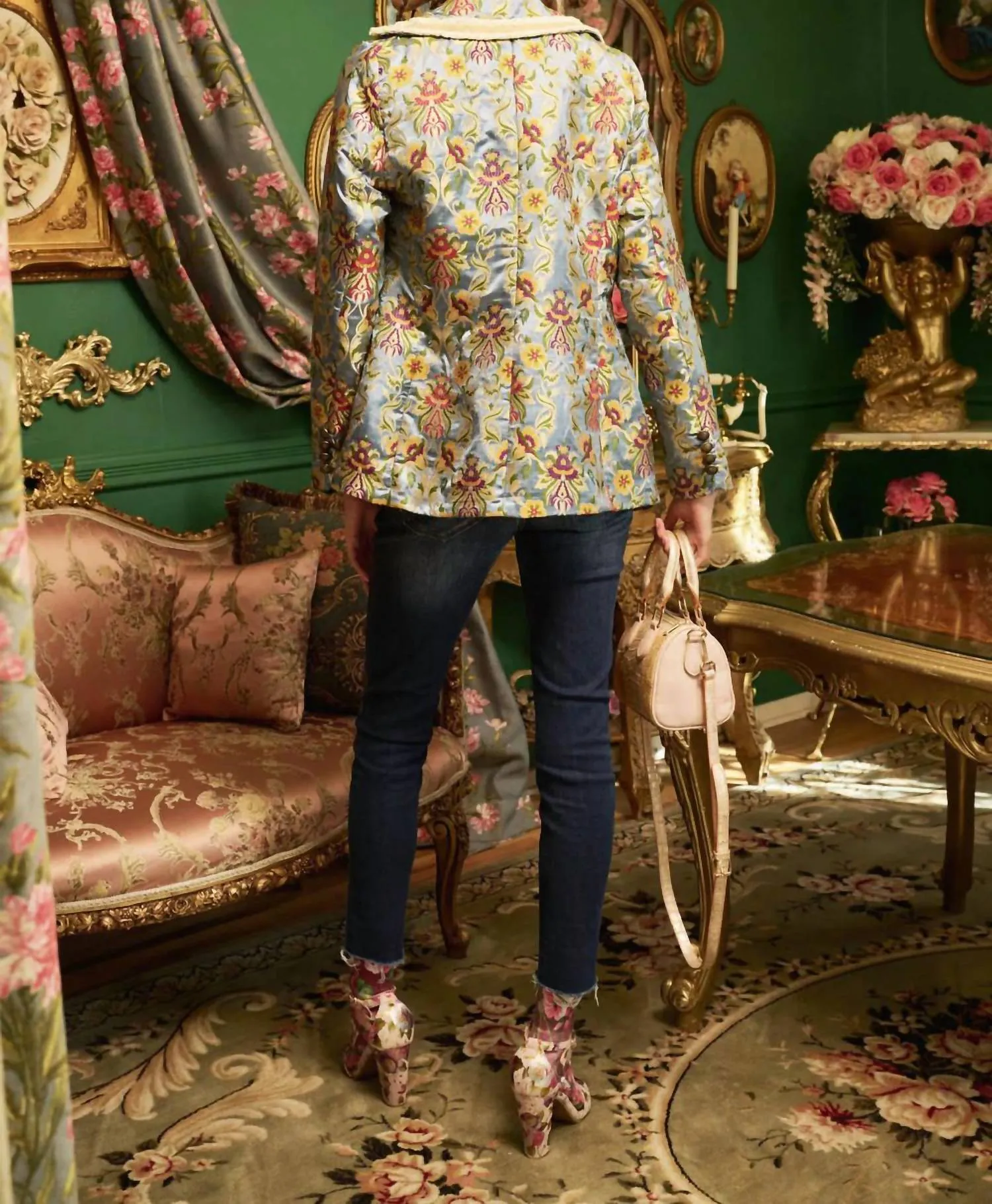Renaissance Jacquard Jacket In Floral Jacquard