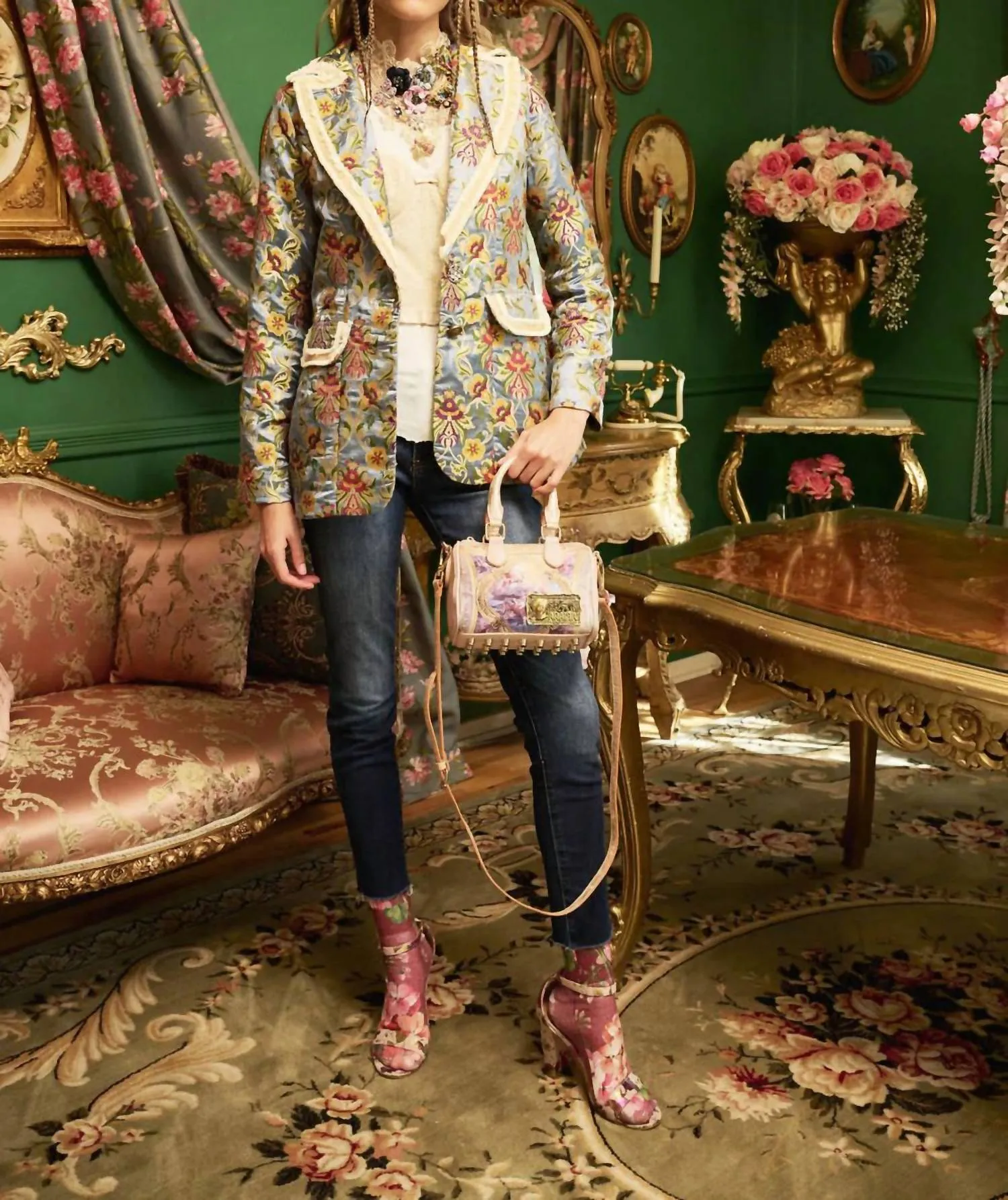 Renaissance Jacquard Jacket In Floral Jacquard