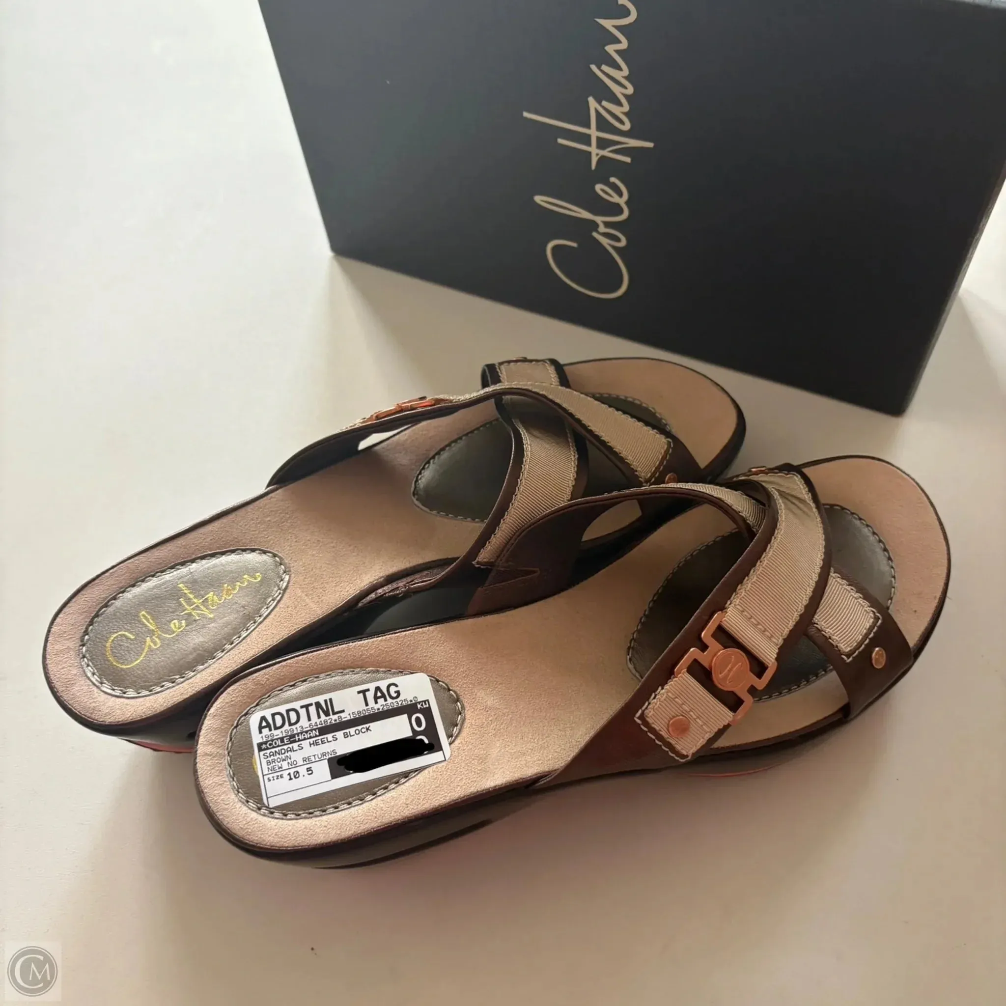 Sandals Heels Block By Cole-haan In Brown, Size: 10.5 cole haan