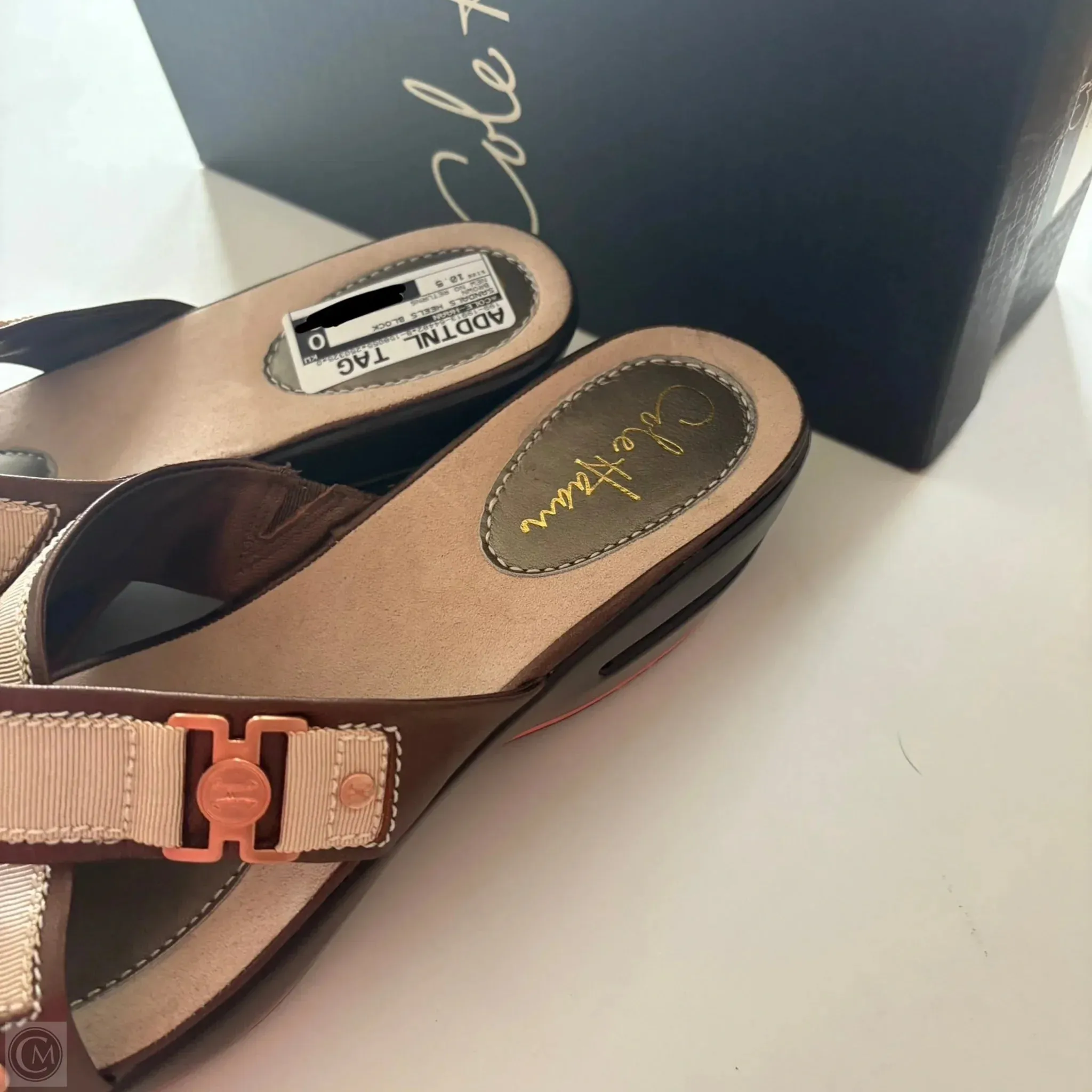 Sandals Heels Block By Cole-haan In Brown, Size: 10.5 cole haan