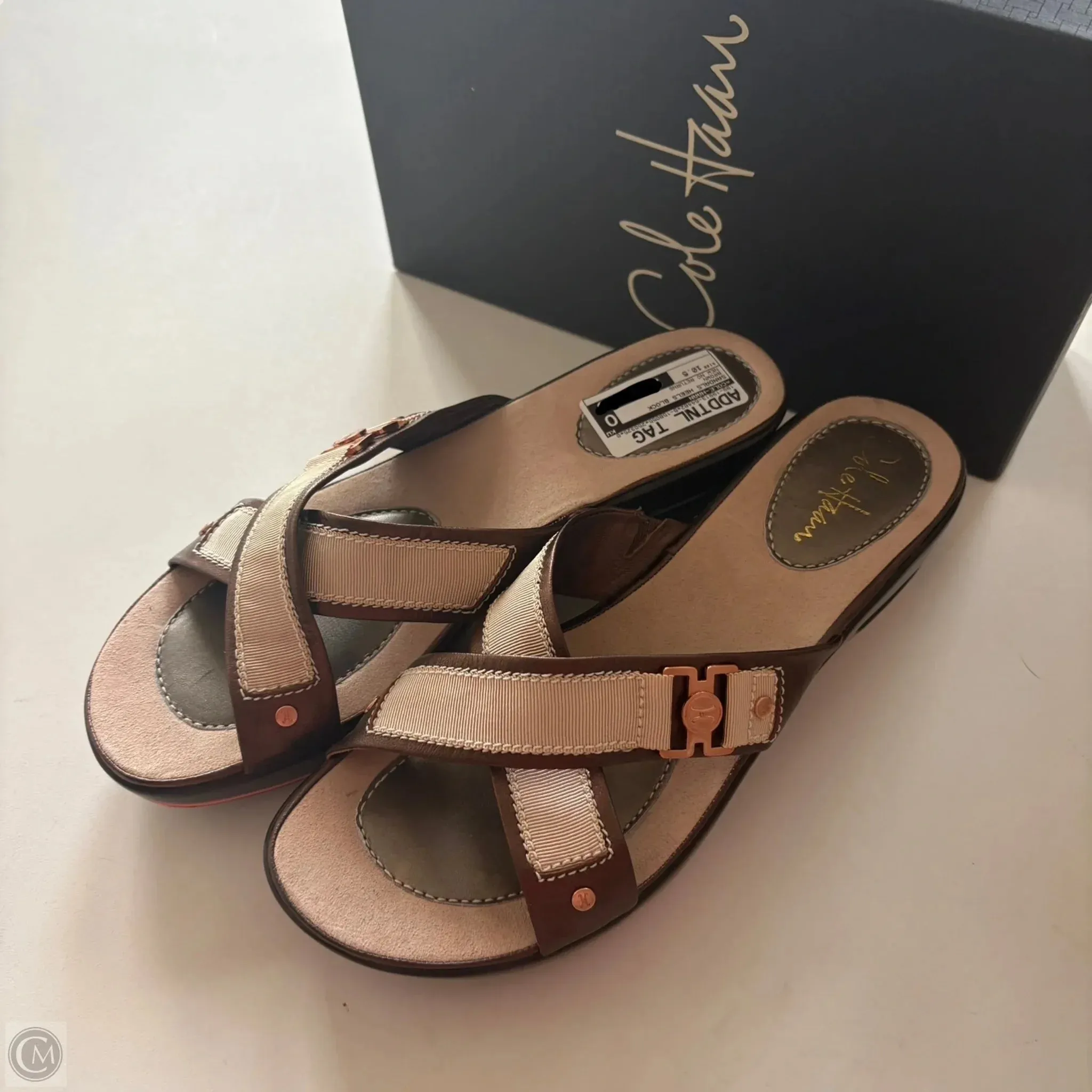 Sandals Heels Block By Cole-haan In Brown, Size: 10.5 cole haan