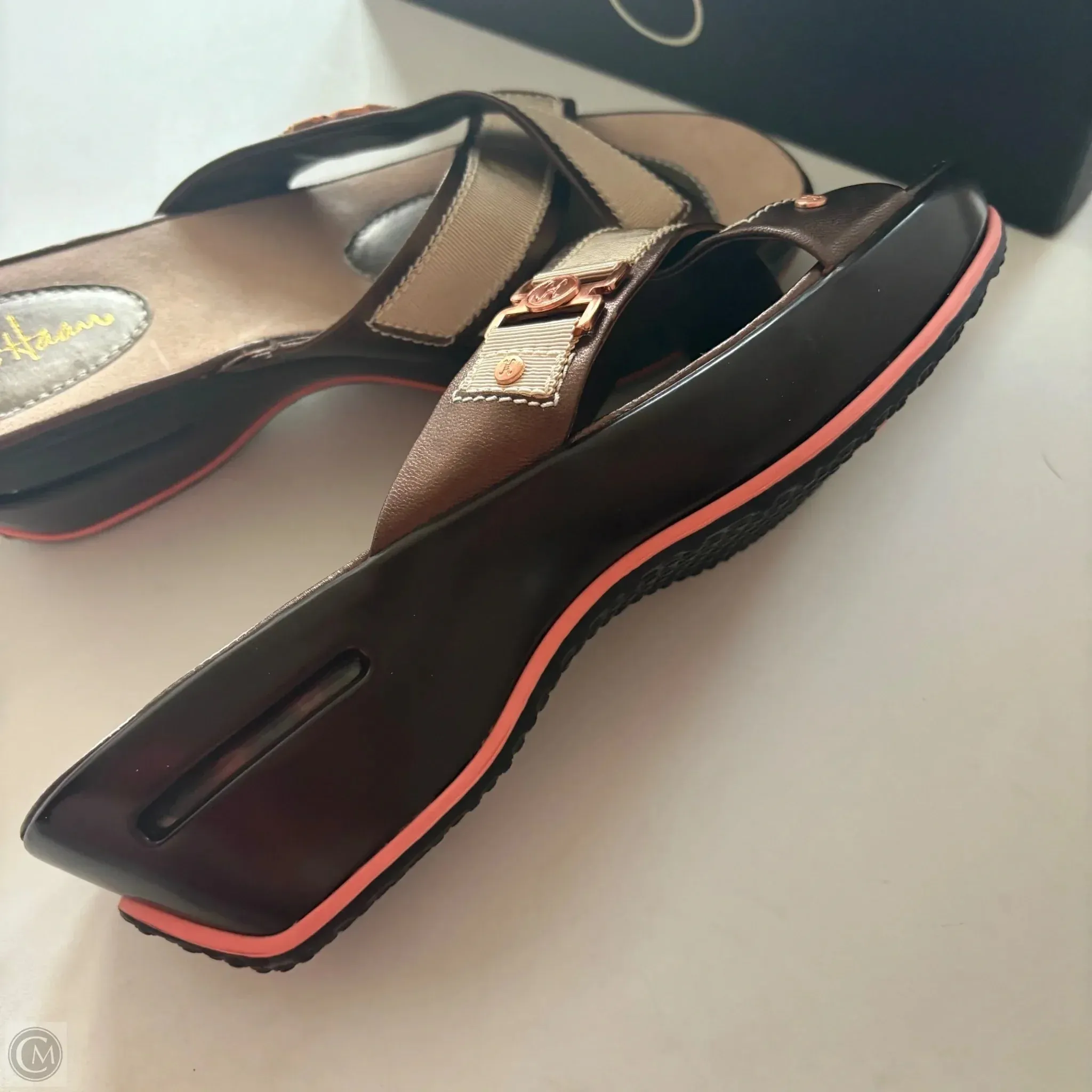 Sandals Heels Block By Cole-haan In Brown, Size: 10.5 cole haan