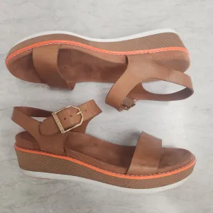 Sandals Heels Wedge By Cole-haan In Brown, Size: 7.5 cole haan